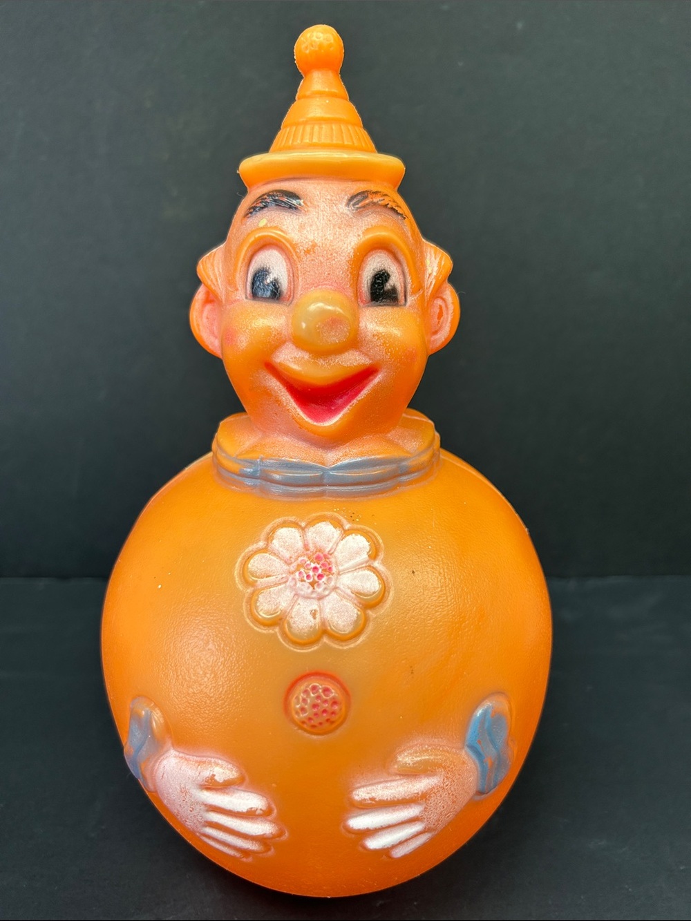 Vintage 1960’s Roly Poly  blow mold chime clown by Regal Toys Canada